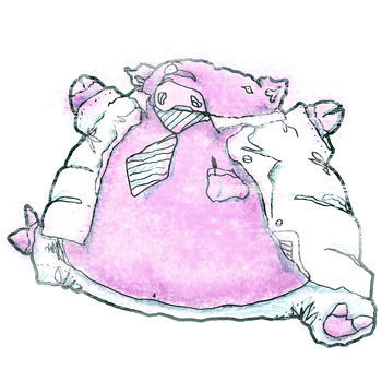 Piggy bank character Alex amelines